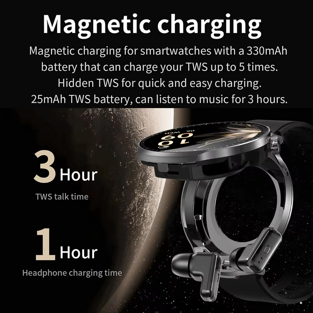 TWS 2 in 1 Smart Watch with Ea - огляд і ціна Smartwatch Noise Watches For Men