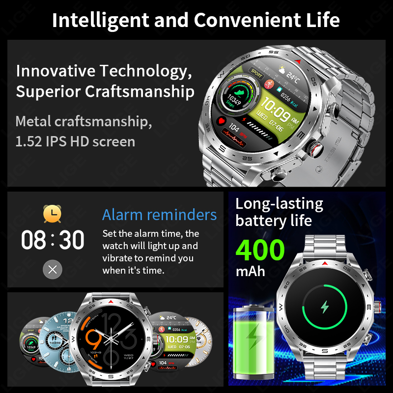 LIGE AMOLED Screen Smart Watch - огляд і ціна Smartwatch Noise Watches For Men
