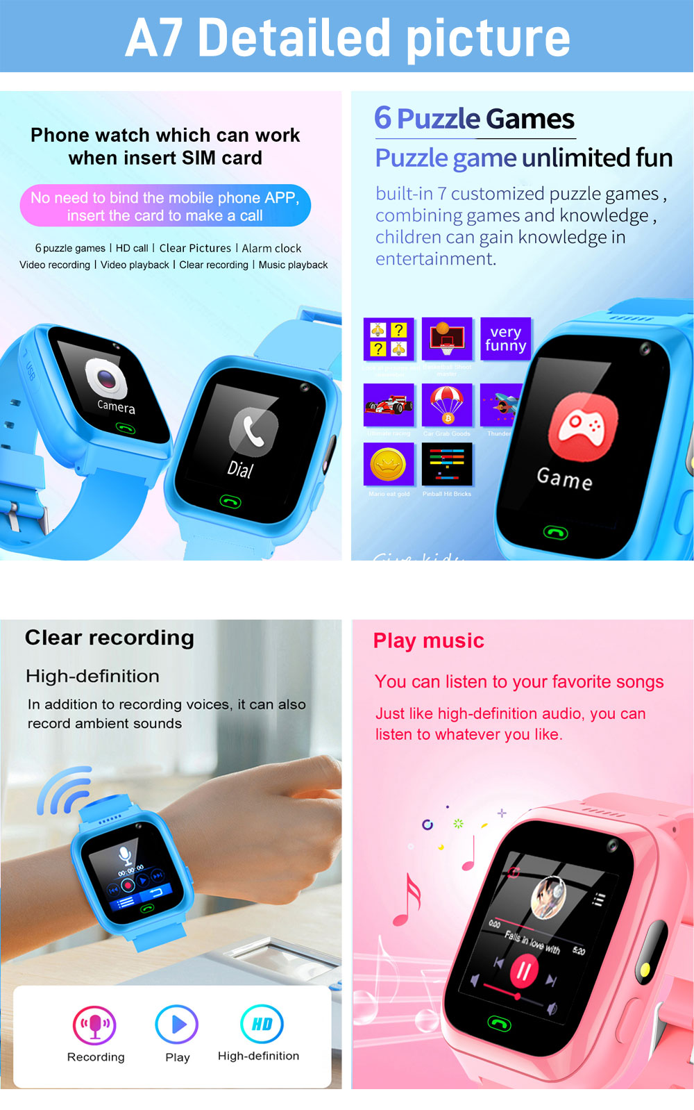 2G 4G Kids Smart Watch Phone G - огляд і ціна Smartwatch Watches Gift For Girls