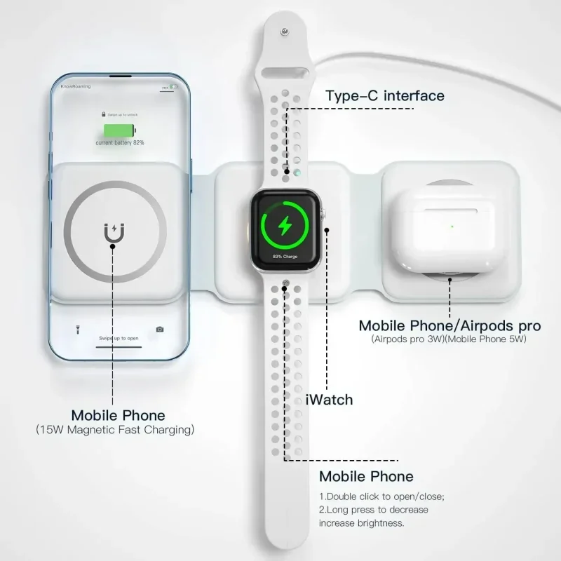 3 in 1 Portable Magnetic Wirel - огляд і ціна Smartwatch Watches Compatible With Iphone