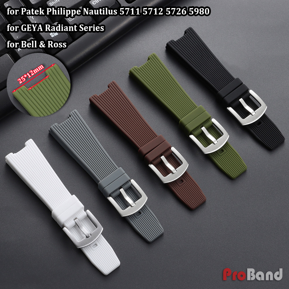 25*12mm Silicone Watch Strap f - огляд і ціна Patek Philippe Watch Nautilus